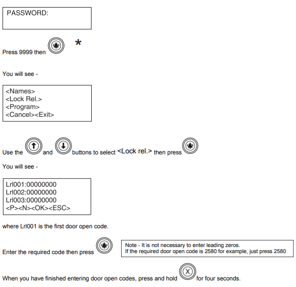 How to change the door open code on a 1038/16 Call Module